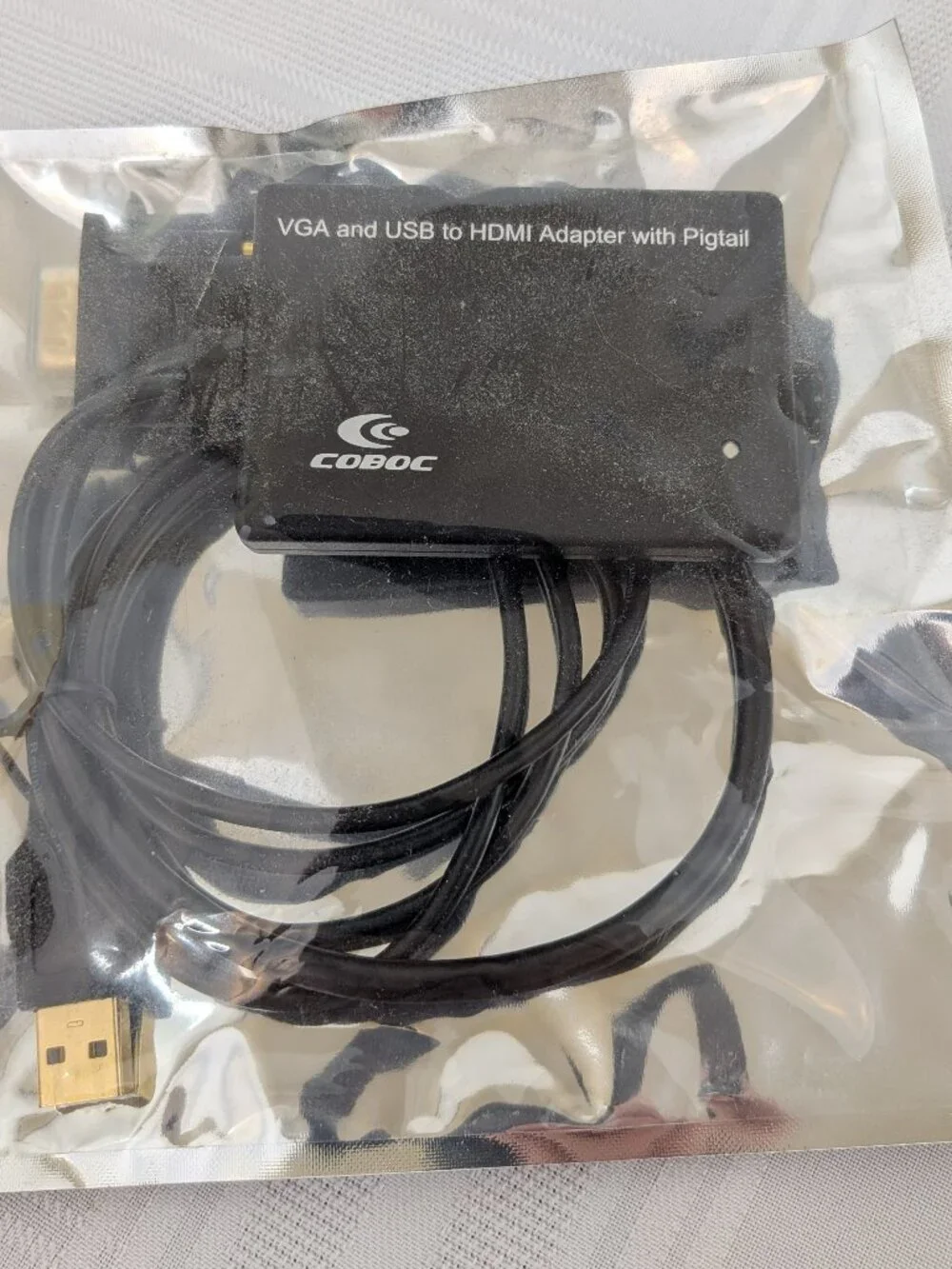 COBOC VGA and USB to HDMI adapter with Pigtail New in Original Packaging